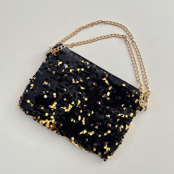 Olivia Miller Handbags - Olivia Miller Gold‎ black sequins